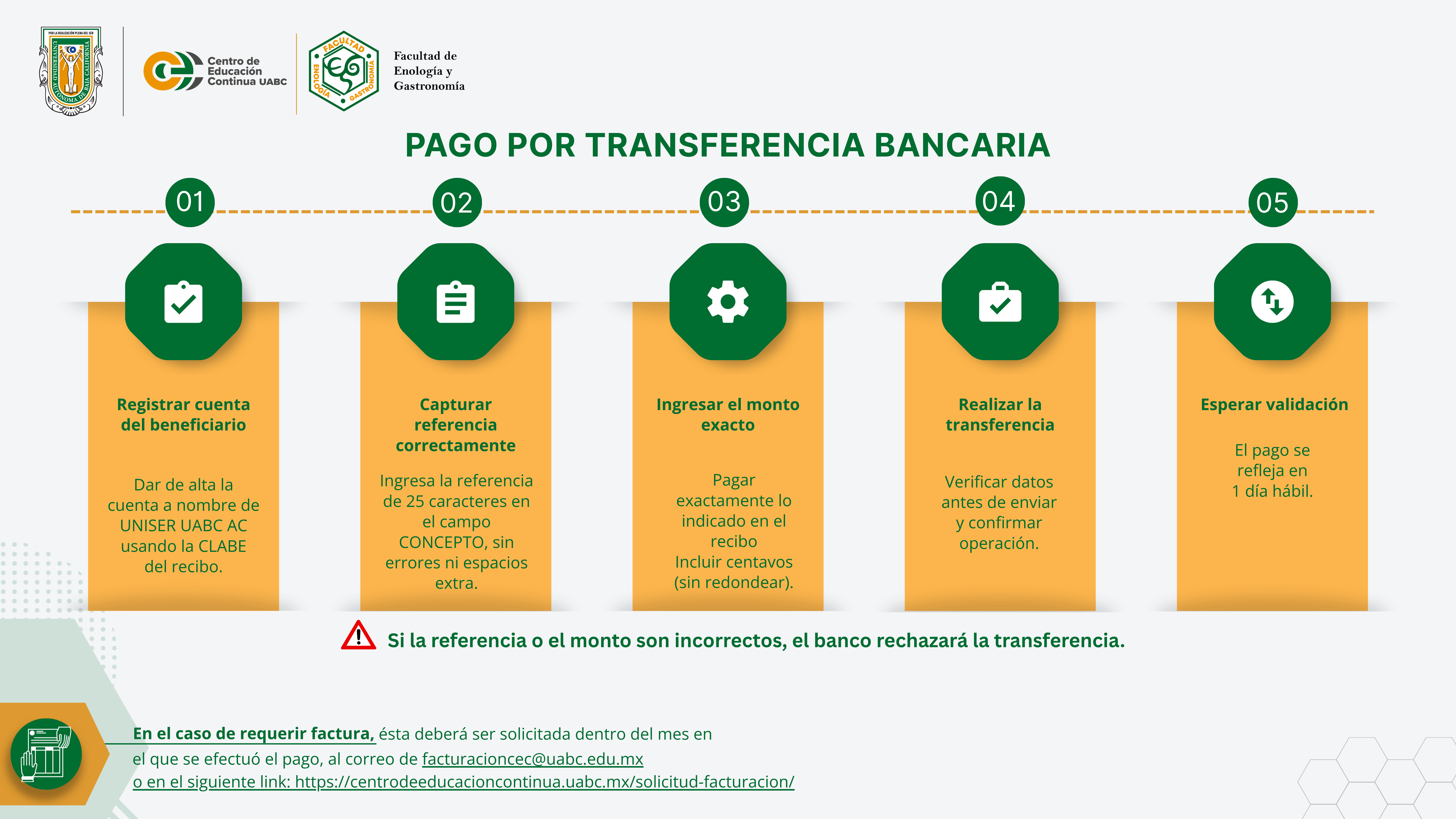 Guía de pago por transferencia